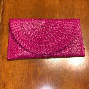 Straw clutch purse